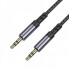 Аудіокабель BOROFONE BL24 3.5mm male to 3.5mm male, nylon braid, 1m, Metal Grey (6941991118968) (15241)