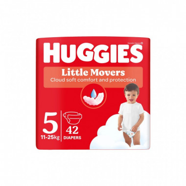 Подгузники Huggies Little Movers 5 (11-25 кг) Jumbo 42 шт (5029053567884_5029053567594) (7341)