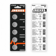 Батарейка литиевая Arexes Cr 2032, 5 штук в блистере Оригинал (20741)