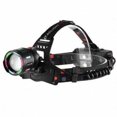 Фонарь аккумуляторный налобный с флуоресцентной окраской SY-8087-PM10-TG фонарик (19051)