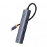 USB Hub Baseus Flite 6-Port Type-C to HDMI4K 60Hz*1+USB 3.0*3+PD*1+RJ45*1 Cерый (2051)