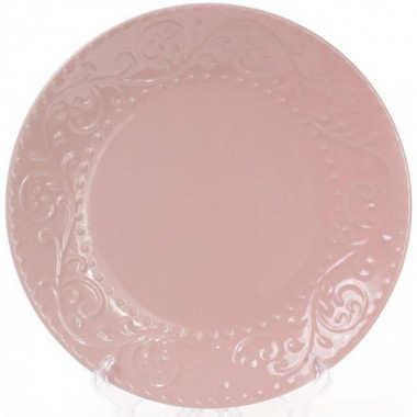 Набір 6 обідніх тарілок Leeds Ceramics Ø27.5см, кам'яна кераміка (рожеві) (4251)