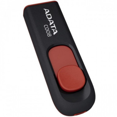 Флеш-накопичувач ADATA USB 2.0 C008 32Gb Black/Red (AC008-32G-RKD) (21351)