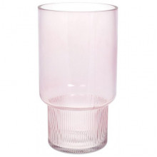 Ваза декоративна Ancient Glass "Фуджі" 25.5х14см, скло, світло-рожевий (5651)