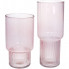 Ваза декоративна Ancient Glass "Фуджі" 25.5х14см, скло, світло-рожевий (5651)