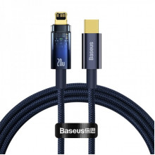 Кабель Baseus Explorer Series Auto Power-Off Fast Charging Data Cable Type-C to IP 20W 2m Blue (CATS000103) (14751)