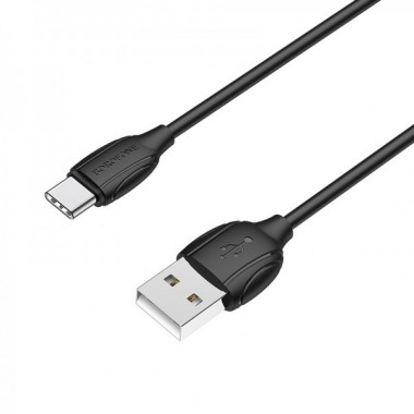 Кабель BOROFONE BX19 USB to Type-C 3A, 1m, PVC, TPE connectors, Black (6931474701794) (19751)