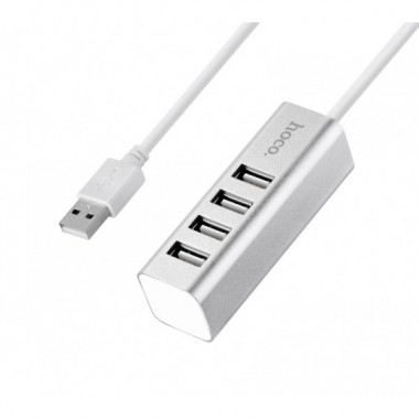 USB-хаб HOCO HB1 4USB Line machine Silver (6957531038146) (14951)