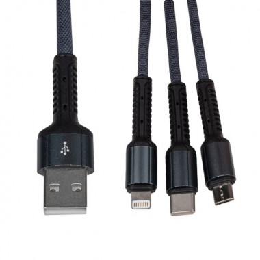 Кабель (шнур) LP 3 в 1 USB 3.0 to Type-C/Lightning/Micro-USB 1м (C20CM) (1161)