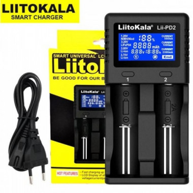 Зарядное устройство LiitoKala Lii-PD2 для 2x аккумуляторов АА/ААА/18650/26650/21700 (9261)