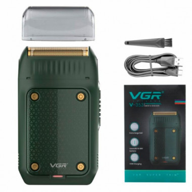 Акумуляторная электробритва шейвер VGR V-353 триммер для бороды Зелёный (14361)