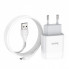 Мережевий зарядний пристрій з кабелем HOCO C72A Glorious single port charger set(Micro) 10.5W White (6931474713001) (461)