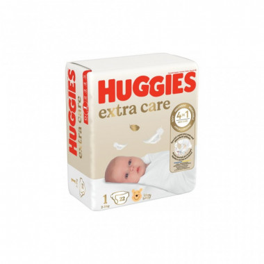 Подгузники Huggies Extra Care Размер 1 (2-5 кг) 22 шт (5029053583235) (9461)