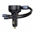 Автомобільний зарядний пристрій Baseus Enjoyment Pro Car Charger C+Retractable C & iP Cable 60W Cluster Black (C00057802111-00) (8561)