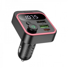 АЗП з FM-модулятором HOCO E85 Tiger PD20W+QC3.0 car BT FM transmitter Black (6942007634304) (19861)