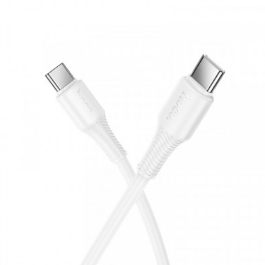 Кабель HOCO X120 Beneficio 60W charging data cable C to C White (6942007658935) (20171)