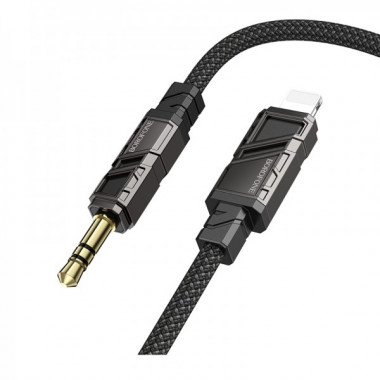 Аудіокабель BOROFONE BL22 iP to 3.5mm male, nylon braid, 1m, Black (6941991117749) (15271)