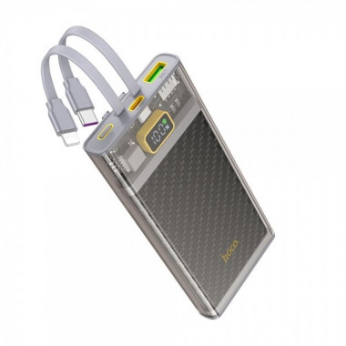 Зовнішній акумулятор HOCO J104 Discovery edition 22.5W fully compatible power bank with cable(10000mAh) Gray (6931474788955) (17271)