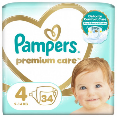 Подгузники Pampers Premium Care Maxi Размер 4 (9-14 кг) 34 шт (8001090379368) (7271)