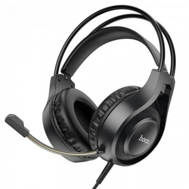 Игровые наушники с микрофоном HOCO W106 Tiger Gaming Headset проводные, с оголовьем Черные (18671)