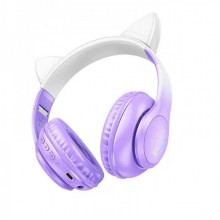 Бездротові накладні навушники HOCO W42 Cat ears BT headphones Purple Grape (6931474795854) (19871)