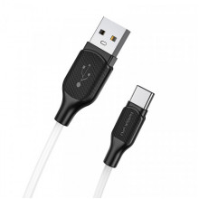 Кабель BOROFONE BX42 USB to Type-C 3A, 1m, silicone, TPE connectors, White (6931474736772) (20481)