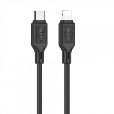 Кабель HOCO X90 Cool silicone PD charging data cable for iP Black (6931474788382) (14681)