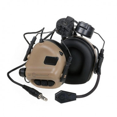 Активные защитные наушники с гарнитурой и адаптером Earmor M32H MOD4 (CB) Coyote Brown (681)
