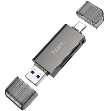 Картридер HOCO HB39 USB/Type-C 3.0 high-speed card reader Metal Gray (6942007604819) (14781)