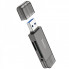 Картридер HOCO HB39 USB/Type-C 3.0 high-speed card reader Metal Gray (6942007604819) (14781)