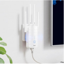 Портативный модем Репитер HOCO HI35 усилитель Wi-Fi сигнала на 4 антенны WiFi4, 300Mbps, 2.4 ГГц Черный (18781)