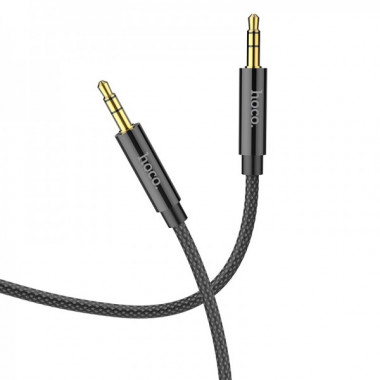 Аудiокабель HOCO UPA19 3.5mm male to 3.5mm male, nylon braid, 1m, Black (6931474759863) (15391)