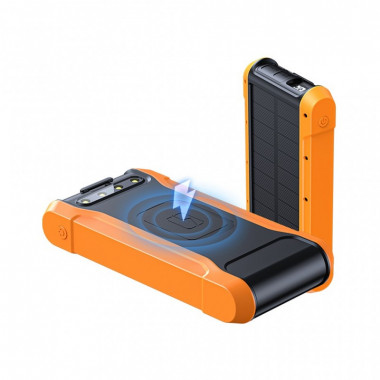 Батарея универсальная PowerPlant 20000mAh, PD/18W, QC3.0, USB-C, USB-A*2, Wireless, Solar panel (PB930487) (16491)