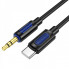 Аудіокабель BOROFONE BL20 Type-C to 3.5mm male, silicone, 1m,  Black (6941991114410) (17491)
