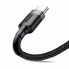 Кабель Baseus Cafule USB 2.0 to Type-C 3A 1M Черный/Серый (CATKLF-BG1) (3591)