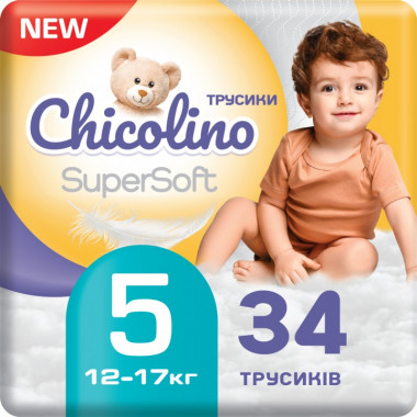 Подгузники Chicolino Super Soft Размер 5 (12-17 кг) 34 шт (4823098414452) (8691)
