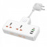 Мережевий подовжувач HOCO  AC12A Reise 2-position expansion socket(PD30W/1C3A) (8.5 cm) White (6942007607100) (19791)