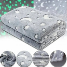 Светящийся теплый и нежный плед для детей и подростков 100x150 Magic Blanket Серый (20891)