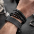 Браслет мужской кожаный METAL COLOR: A3 черный плетеный 19-21 см (2396415402)