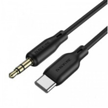 Аудіокабель BOROFONE BL18 Type-C to 3.5mm male, silicone, 1m, Black (6941991101069) (15302)