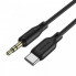 Аудіокабель BOROFONE BL18 Type-C to 3.5mm male, silicone, 1m, Black (6941991101069) (15302)
