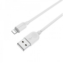 Кабель BOROFONE BX14 USB to iP 2.4A, 2m, PVC, TPE connectors, White (6957531090007) (17402)