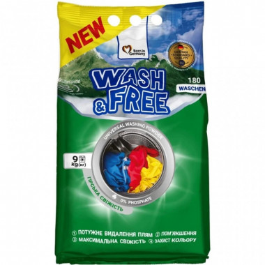 Стиральный порошок Wash&Free Universal Горная свежесть 9 кг (4823128004929) (7602)