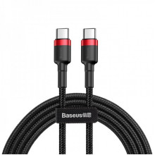 Кабель Baseus Cafule Type-C to Type-C PD2.0 60W 20V 3A 1M Черный/Красный (CATKLF-G91) (3702)
