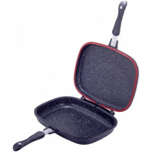 Сковорода-гриль Kamille Grill Pan двостороння прямокутна 32х24х7.5см (702)