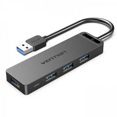 USB-хаб Vention 4-Port USB 3.0 Hub With Power Supply 0.15M Black (CHLBB) (CHLBB) (14802)