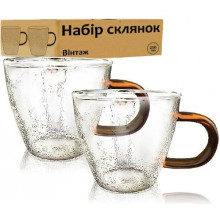 Набір 4 чашки "Vintage" 250мл скляні (3902)