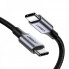Кабель UGREEN US261 USB-C to USB-C PD Fast Charging Cable 3A Max Gray Black 1m (UGR-50150) (15012)