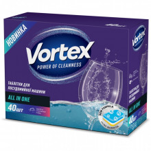 Таблетки для посудомоечных машин Vortex All in 1 40 шт. (4823071618594) (7312)