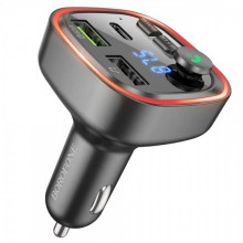 АЗП з FM-модулятором BOROFONE BC48 Broad QC3.0 car BT FM transmitter 18W Black (6941991104039) (17412)
